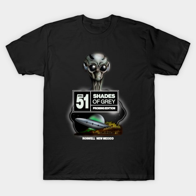 Area 51 Shades of Grey T-Shirt by hardtbonez